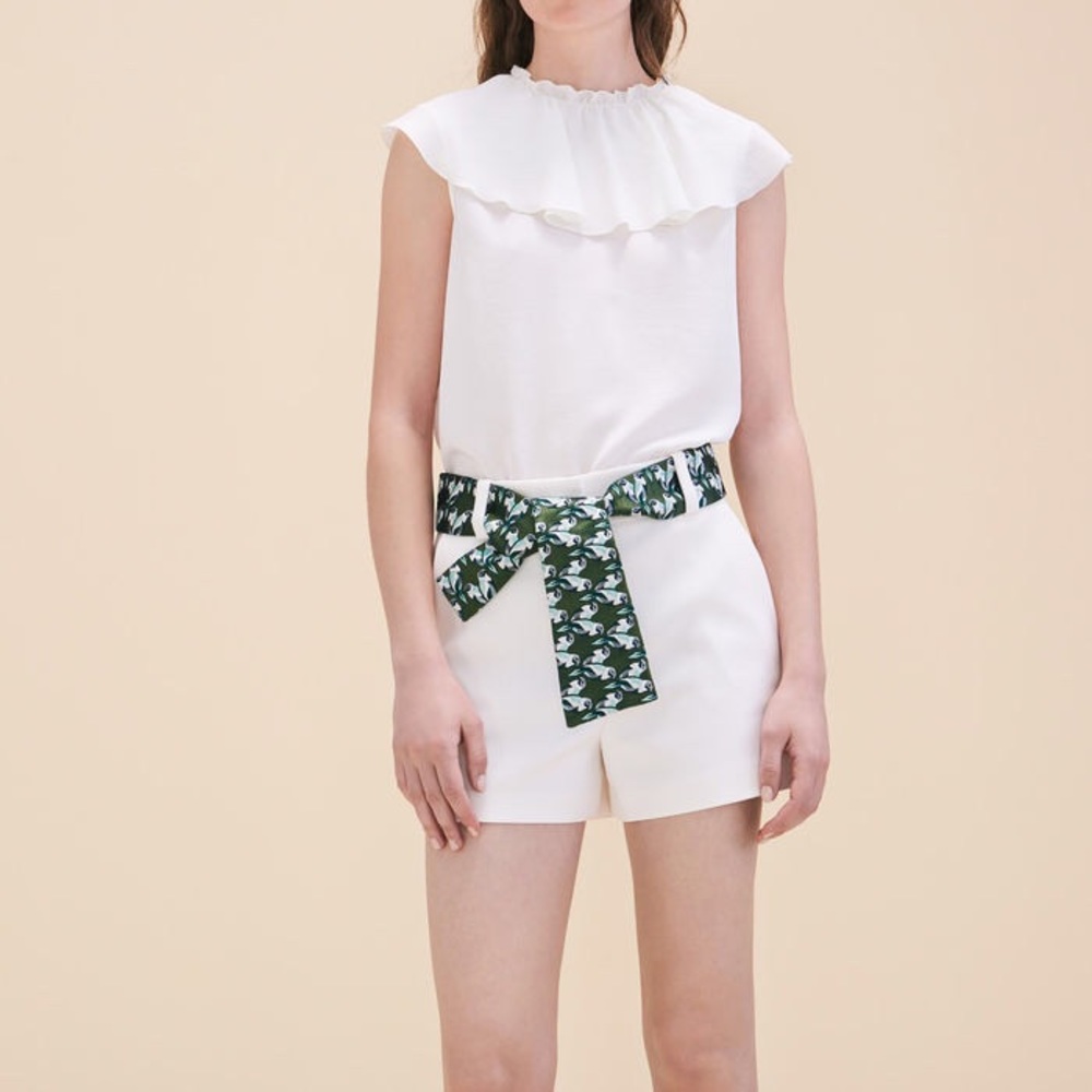 White Maje shorts with belt